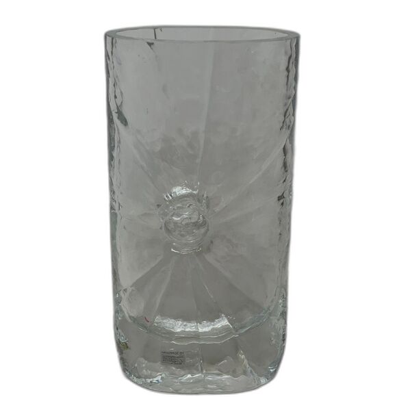 Sunburst Vase Iced Glass by Rune Strand Sea Glasbruk, 1960s Sweden MCM Crystal - Picture 2 of 11